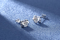 New Style Classic Four Lock Diamond Cut Moissanite Stone Earrings