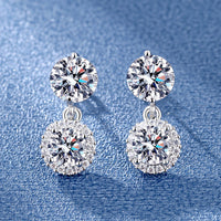 New Style Slightly inlaid super glitter Classic Diamond Cut Moissanite Stone Earrings