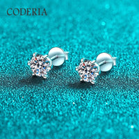 One Stone Diamond Cut Mossanite Stone Earrings