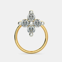 Diamond Cut Four Stone Stylist Nose Pin