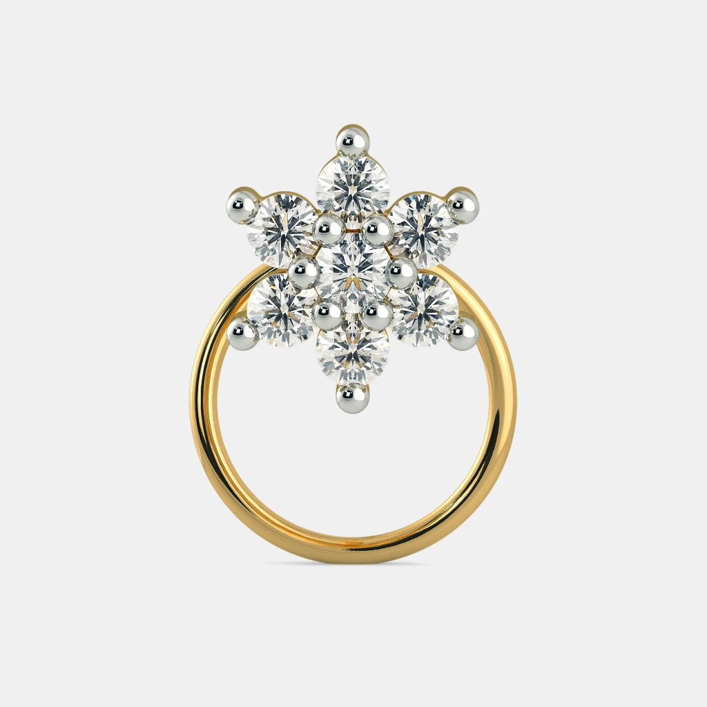 Diamond Cut Seven Stone Stylist Nose Pin