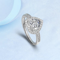 925 Silver Plate Female Mossanite Simple Love Ring