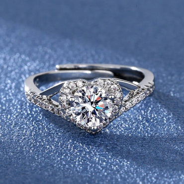 925 sterling Silver Plated Proposal Diamond Cut Ring