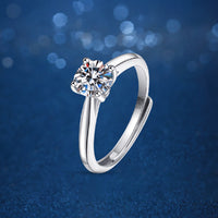 Classic Four Claw S925 Silver Plated Simulation Diamond Cut Woman Ring