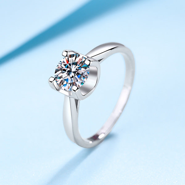Diamond Cut 925 Sterling Silver Four Lock Finger Ring