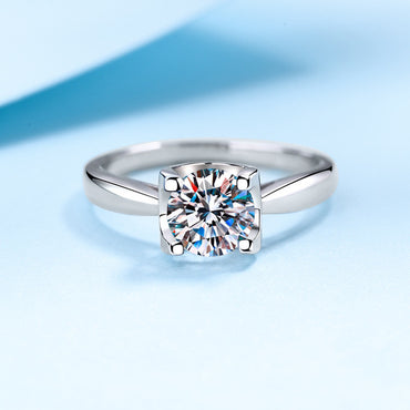 Diamond Cut 925 Sterling Silver Four Lock Finger Ring