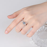 Diamond Cut 925 Sterling Silver Four Lock Finger Ring