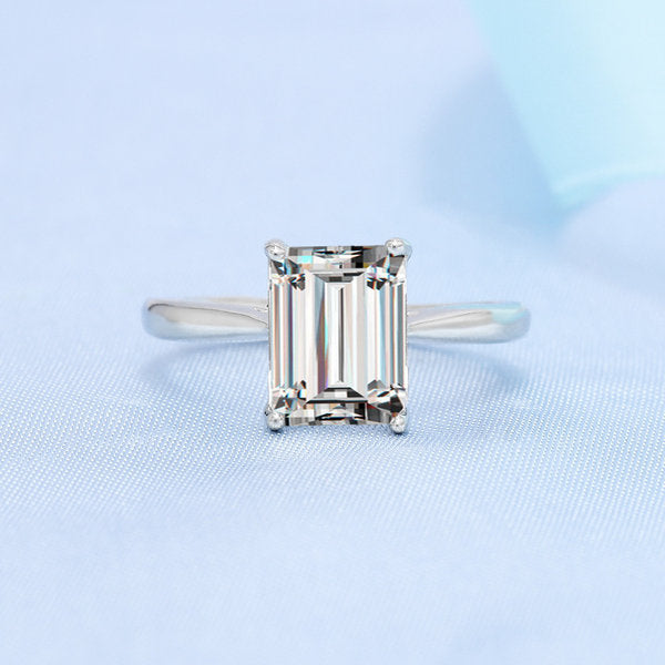 Diamond Cut Emerald Cutting Square Simulation Finger Ring