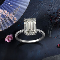 Diamond Cut S925 sterling silver Plated Exclusive Moissanite Stone Finger Ring