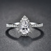 Flowing Ring Mossonite Stone Sliver Plated Ring