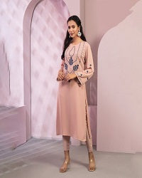Baby Pink Cherry Georgette Kurti Women
