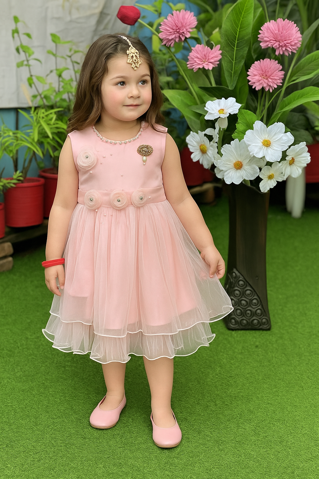 পিঙ্ক প্রিন্সেস কিডস ফ্রক