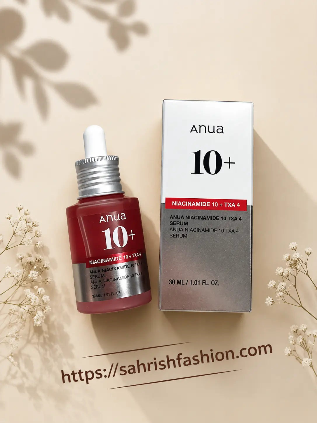 Front view of Anua Niacinamide 10 + TXA 4 Serum 30ml original packaging
