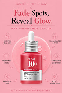 Anua Niacinamide 10 + TXA 4 Serum with Niacinamide and Tranexamic Acid for brighter, more even-looking skin