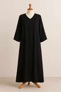 Black Burka with Subtle Beadwork on mannequin