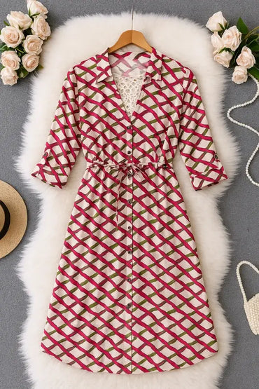 Ethnic Charm Cotton Kurti flat lay product view