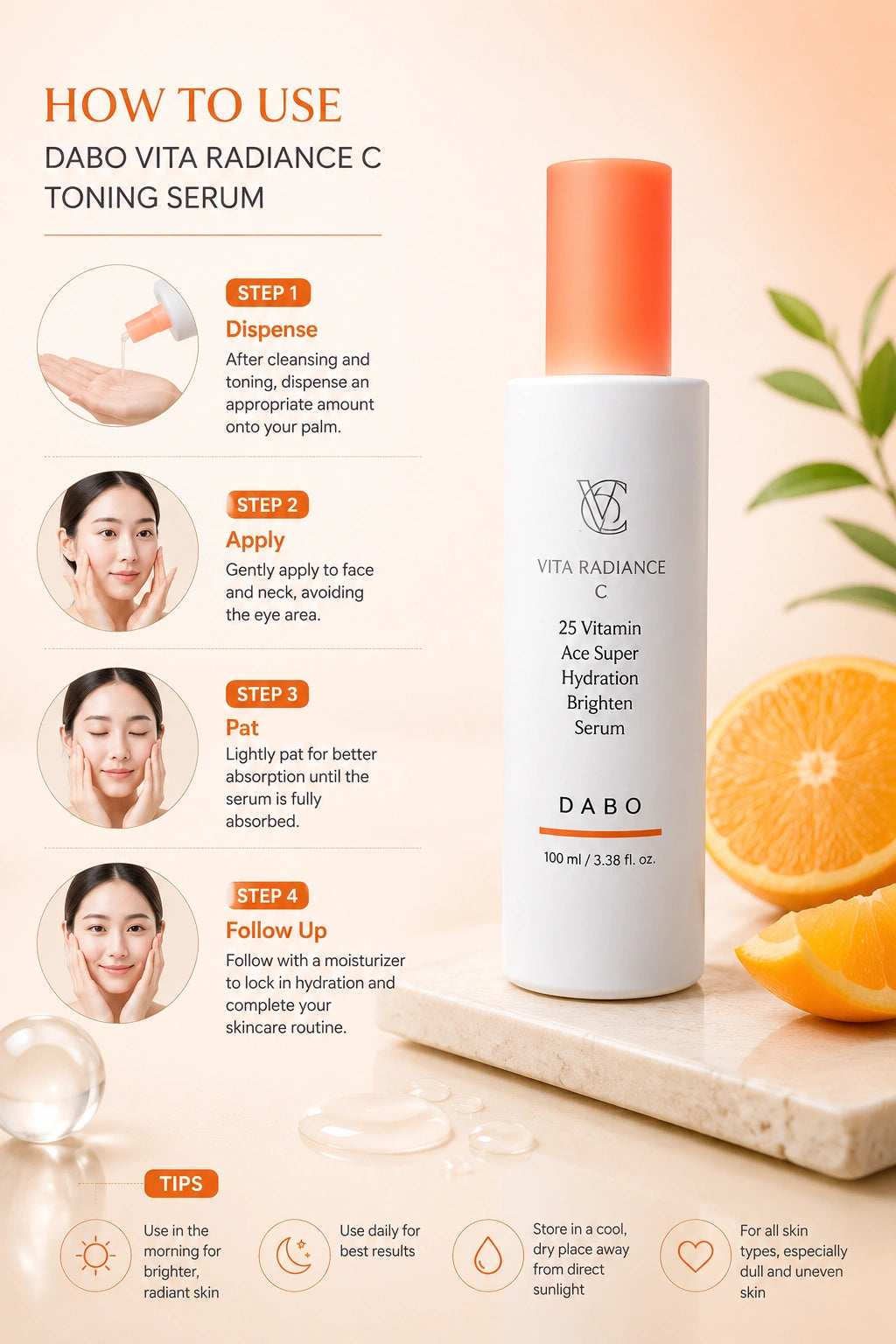 Dabo Vita Radian-C Biome 3x Vitamin Aux Super 8 Hyaluron Toning Serum 100 ml